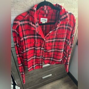 American Eagle cropped flannel